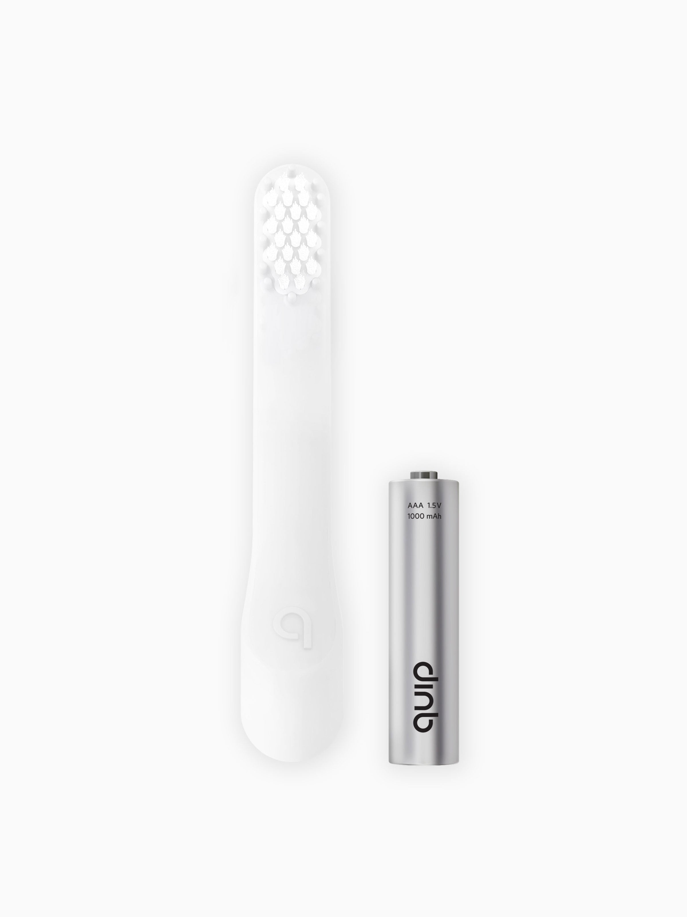 quip brush head refill in white and one AAA Battery